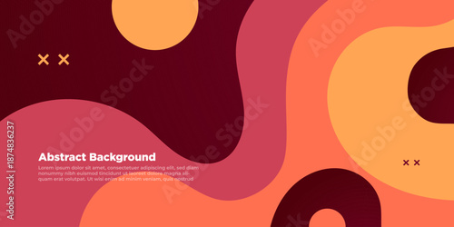 Abstract wave papercut background. Overlap liquid fluid shapes with orange and red color pattern design. Eps10 vector
