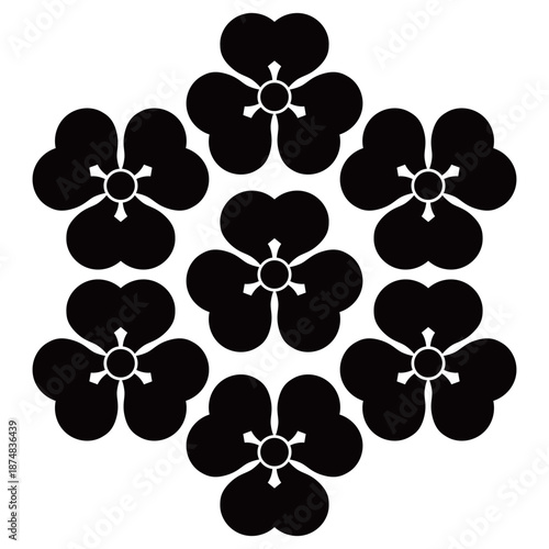 家紋です七つ。片喰といいます。