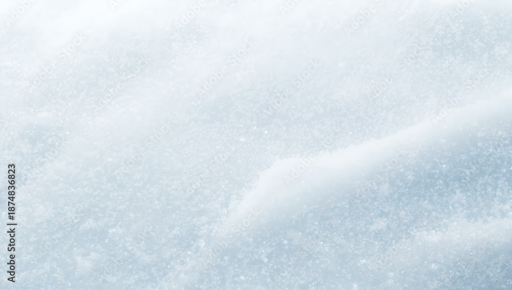 Obraz premium Close Up Of Sparkling Snow Texture With Soft Blue Gradient And Bright Light Reflections