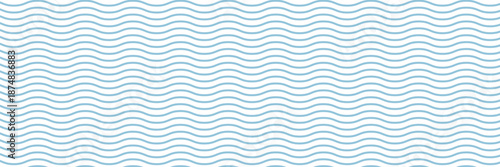 Blue and beige diagonal wavy lines seamless pattern. Simple vector abstract liquid stripes background. Funky groovy texture with diagonal waves, fluid shapes, flow. Stylish repeated decorative design