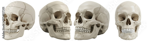 Obraz na plátně a comprehensive collection of realistic 3d human skull models, showcasing various perspectives and intricate anatomical details