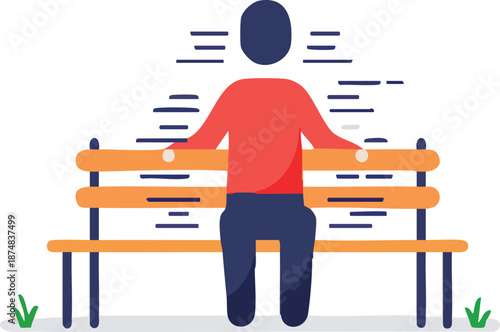 Person sits alone on bench