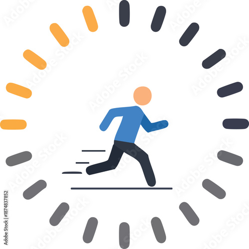 Runner in time circle showing progress