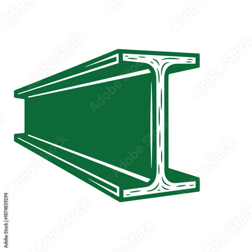 Green Ibeam steel construction material structural element for building  industrial architecture component