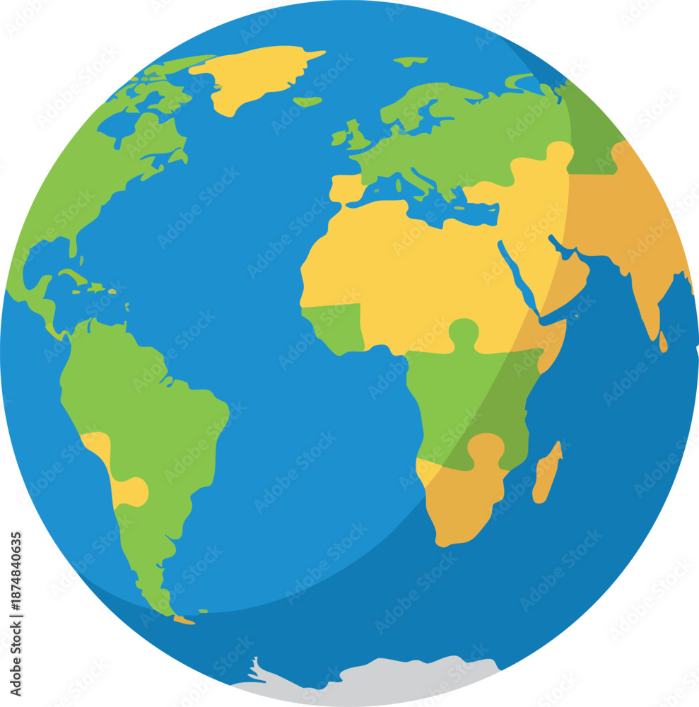 Obraz premium World map stylized as a puzzle