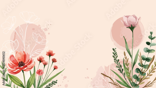 Delicate floral arrangement on soft pink background