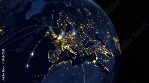 Wallpaper Mural Stunning Earth at Night, Illuminated Cities and Landscapes, Beautiful Global View Torontodigital.ca