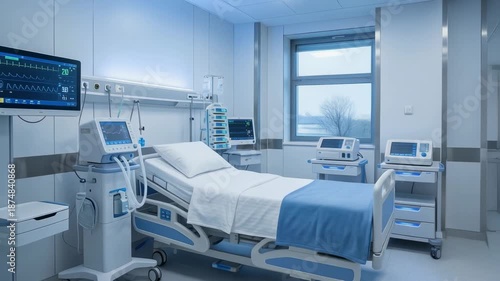 Wallpaper Mural Modern Hospital Room with Medical Equipment and Clean White Design for Healthcare Settings Torontodigital.ca