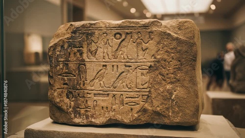 Wallpaper Mural Ancient Egyptian Hieroglyphs in Museum Display Capturing History and Culture Torontodigital.ca