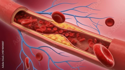 Wallpaper Mural Detailed illustration of human artery showing blood flow and plaque buildup for health education Torontodigital.ca