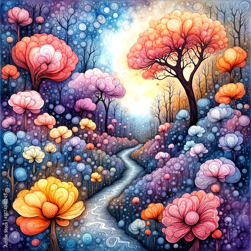 Fantasy Abstract Surreal Flower Garden