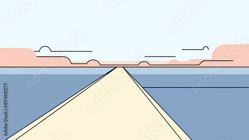 Geological illustration of tectonic plate interactions with fault line, mountains, ocean, and mantle upwelling