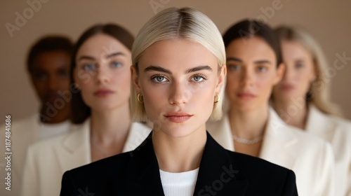 women breaking gender stereotypes, female leadership and empowerment, editorial stock photography