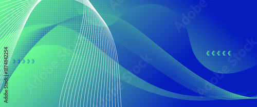 Abstract Green Fluid Banner Template. Modern background design. gradient color. Dynamic Waves. Liquid shapes composition. Fit for banners