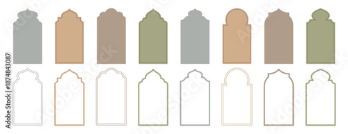 Moroccan architecture arch silhouettes for middle east mosque graphics vector