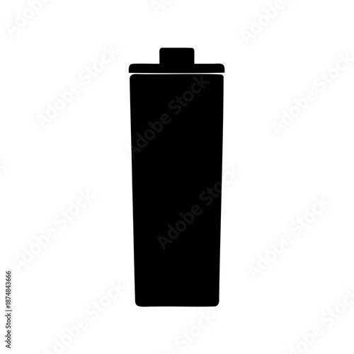 Isolated black garbage bin or trash can for disposal of waste