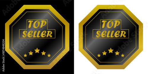 top seller badge. Commercial Success Icons. Business marketing and advertising regulation signs. Customer Favorite Symbols.