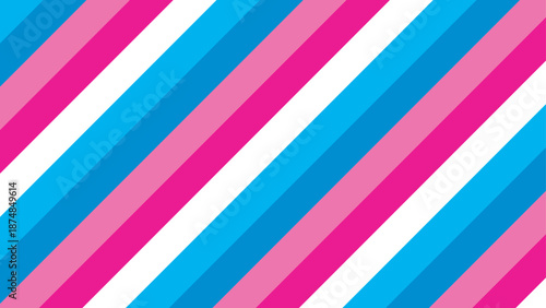 Vibrant diagonal stripes in pink blue and white colors