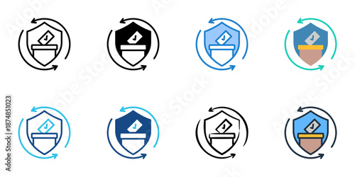 Election Integrity icons set multiple style collection. Editable stroke 
