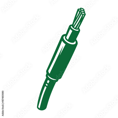 Green audio cable connector plug  professional sound equipment  music and podcasting accessory