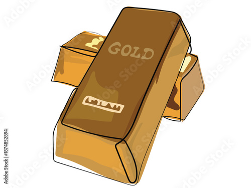 Gold in a continuous line pattern.