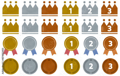 シンプルで可愛い水彩風のランキングフレームセット