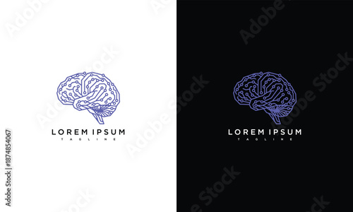 An illustration of a human brain on a split background, showcasing cognitive function and thought processes