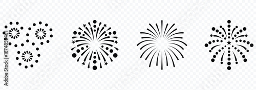 4th of july fireworks design elements. Firework vector icons set. eps 10