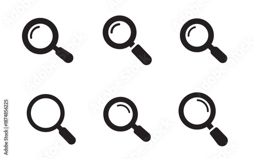 Search magnifier solid icon vector