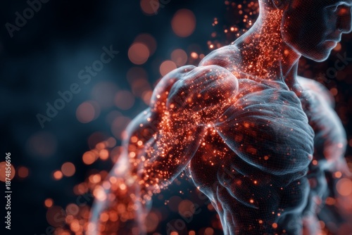 Cortisol breaking down muscle protein to provide amino acids for energy.