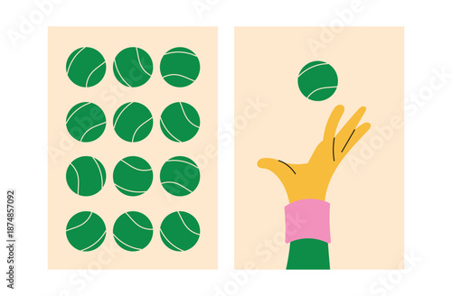 Design poster wall art hand grab ball unique abstract bold colorful