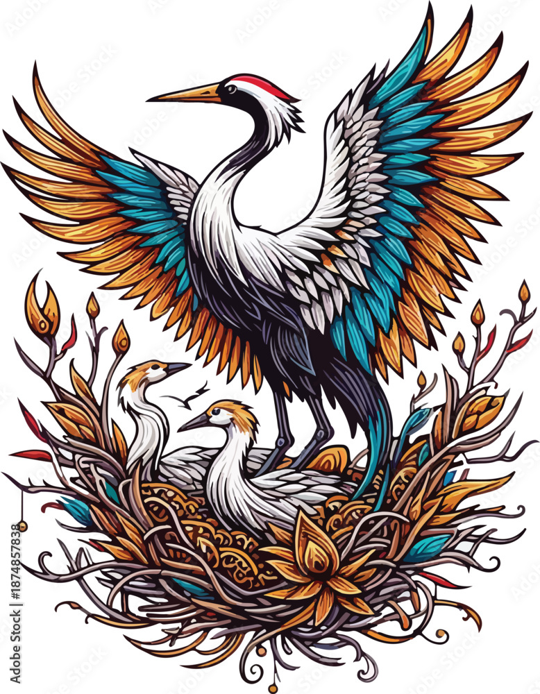 Fototapeta premium art of crane image