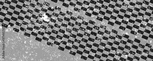 Racing flag grunge design of vector car race sport, auto rally and motocross,