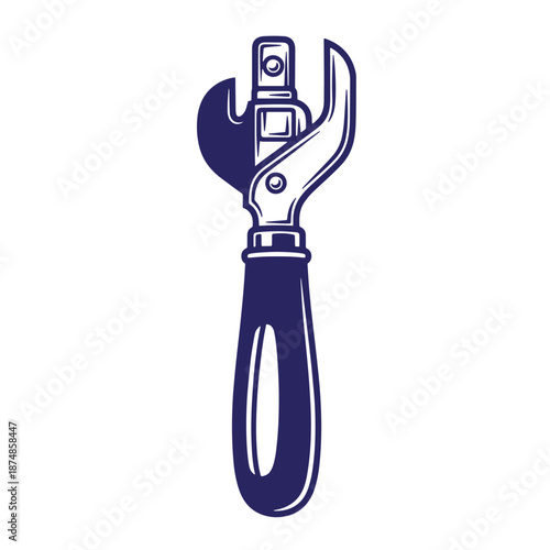 navy blue adjustable wrench with ergonomic handle for gripping and twisting bolts and nuts easily  handy tool