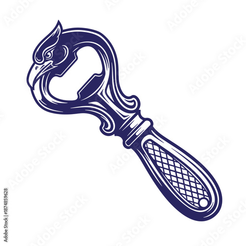 vintage eagle head bottle opener with ornate handle and textured grip for easy use  classic design
