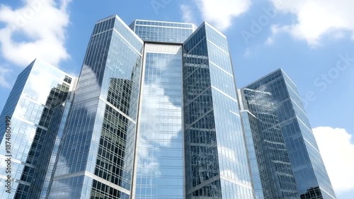 Wallpaper Mural Modern Glass Office Buildings Cityscape. Torontodigital.ca