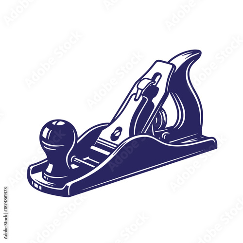 Woodworking smoothing plane tool for carpentry and wood planing isolated on white background  hand tool for smoothing wood surfaces