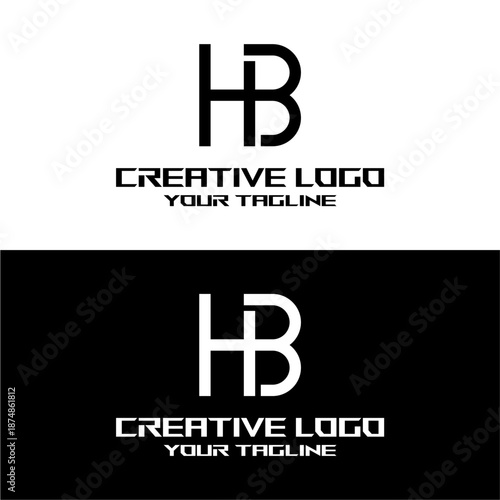 creative letter logo hb design vector