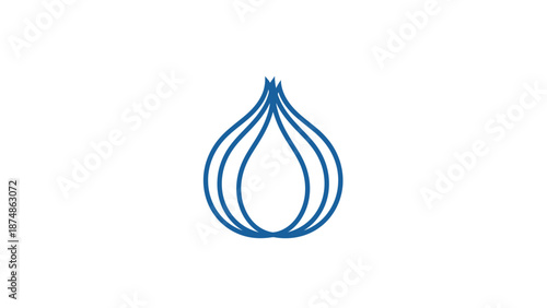 blue onion logo onion symbol simple onion.