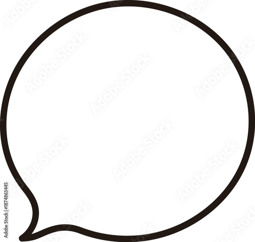 手書きのゆるい線の吹き出し　黒　かわいい　ベクターイラスト素材