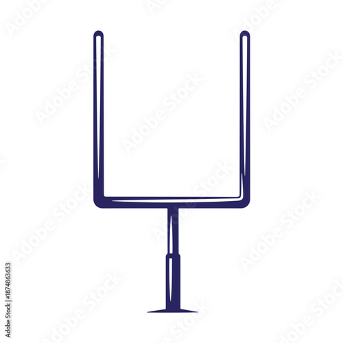 American football goal post with Ushaped frame on field  sports equipment icon