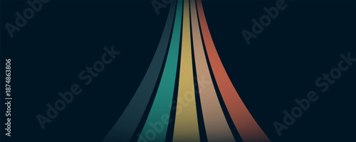 Abstract background of rainbow groovy Wavy Line design in 1970s Hippie Retro style. Vector pattern ready to use for cloth, textile, wrap and other.Eps10