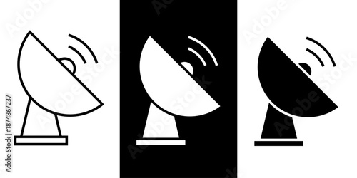 satellite dish icon set