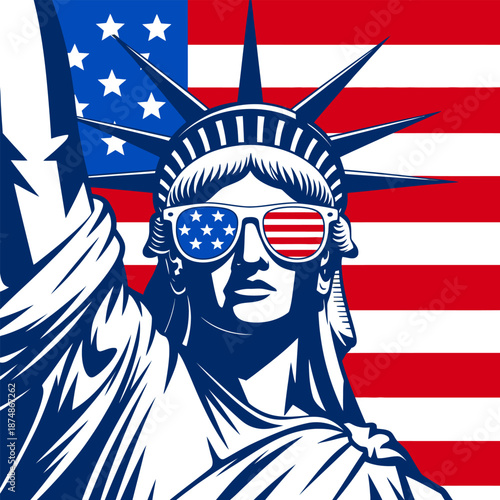  statue of liberty 4th of July independence day poster, banner