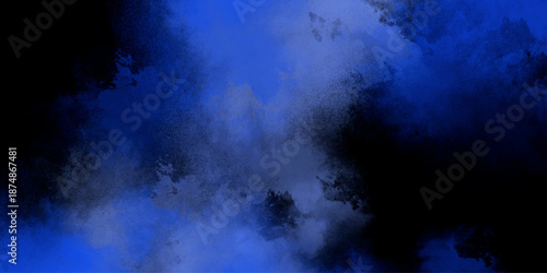 Dark abstract background with blue grunge effect background. blue velvet grunge texture fantasy smooth watercolor painted art design. Dark elegant Royal blue shades aquarelle paint	