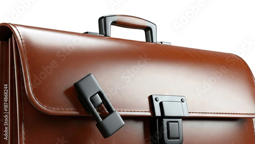 Brown Leather Briefcase with Black Hardware