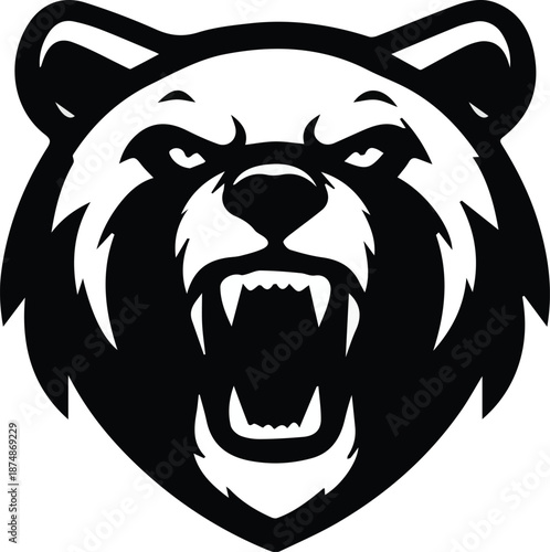 Bear Head Logo – Black Minimal Vector Icon
