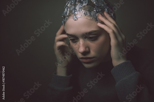 A person struggling with emotional regulation due to prefrontal cortex impairment.