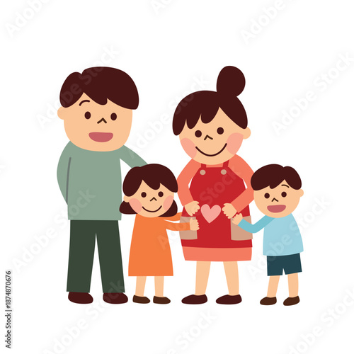 妊娠している母親と家族