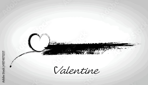 Valentine's Day Heart Brush Stroke Design Element.